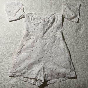 Beautiful white Guess wildflower eyelet romper. Size 2.